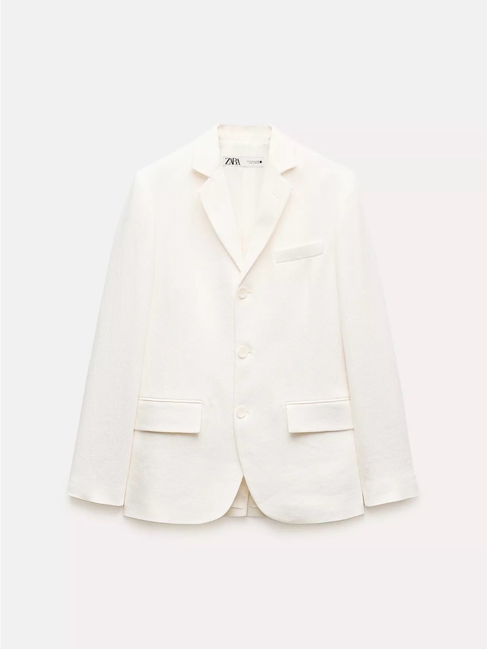 Zara linen blend fitted blazer